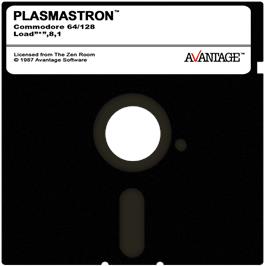 Cartridge artwork for Plasmatron on the Commodore 64.