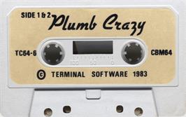 Cartridge artwork for Plumb Crazy on the Commodore 64.