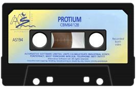 Cartridge artwork for Protium on the Commodore 64.