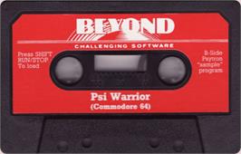 Cartridge artwork for Psi Warrior on the Commodore 64.