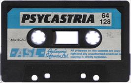 Cartridge artwork for Psycastria on the Commodore 64.