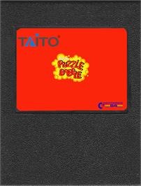 Cartridge artwork for Puzzle Bobble on the Commodore 64.