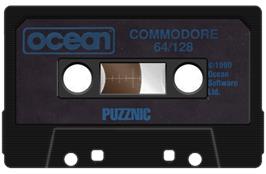 Cartridge artwork for Puzznic on the Commodore 64.