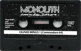 Cartridge artwork for Quake Minus One on the Commodore 64.