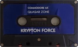 Cartridge artwork for Quasar Zone on the Commodore 64.