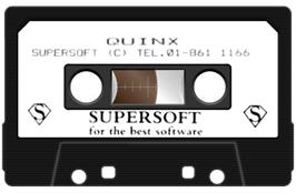 Cartridge artwork for Quinx on the Commodore 64.