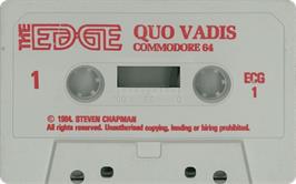 Cartridge artwork for Quo Vadis on the Commodore 64.