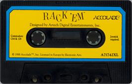 Cartridge artwork for Rack 'em on the Commodore 64.