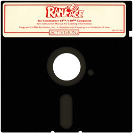 Cartridge artwork for Rampage (EU Version) on the Commodore 64.