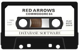Cartridge artwork for Red Arrows on the Commodore 64.