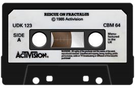 Cartridge artwork for Rescue On Fractalus! on the Commodore 64.