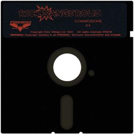 Cartridge artwork for Rick Dangerous on the Commodore 64.