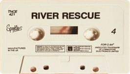 Cartridge artwork for River Rescue on the Commodore 64.