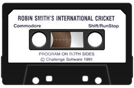Cartridge artwork for Robin Smith's International Cricket on the Commodore 64.