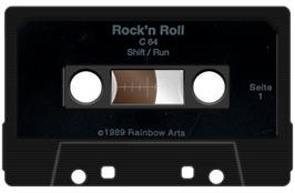 Cartridge artwork for Rock 'n Roll on the Commodore 64.
