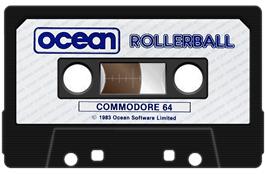 Cartridge artwork for Rollerball (Ocean) on the Commodore 64.