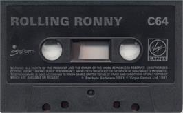 Cartridge artwork for Rolling Ronny on the Commodore 64.