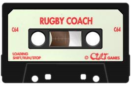 Cartridge artwork for Rugby Coach on the Commodore 64.