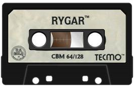 Cartridge artwork for Rygar on the Commodore 64.