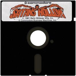 Cartridge artwork for Satan's Hollow on the Commodore 64.