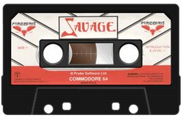 Cartridge artwork for Savage on the Commodore 64.