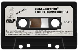 Cartridge artwork for Scalextric on the Commodore 64.