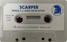 Cartridge artwork for Scarper! on the Commodore 64.