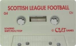 Cartridge artwork for Scottish League Football on the Commodore 64.