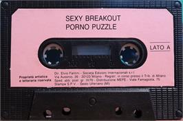 Cartridge artwork for Sexybreakout on the Commodore 64.