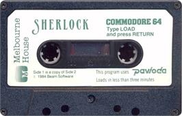 Cartridge artwork for Sherlock on the Commodore 64.