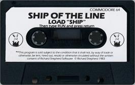 Cartridge artwork for Ship of the Line on the Commodore 64.