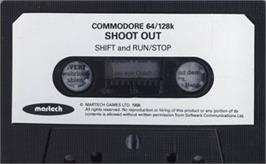 Cartridge artwork for Shoot Out on the Commodore 64.
