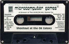 Cartridge artwork for Shootout At The Ok Galaxy on the Commodore 64.