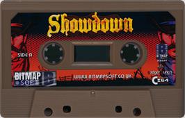 Cartridge artwork for Showdown (2020) on the Commodore 64.