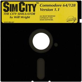 Cartridge artwork for Sim City on the Commodore 64.