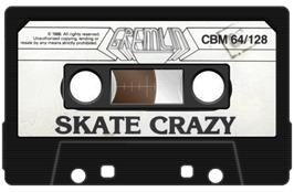 Cartridge artwork for Skate Crazy on the Commodore 64.
