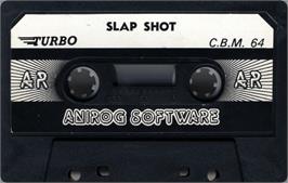 Cartridge artwork for Slap Shot (Compute!) on the Commodore 64.