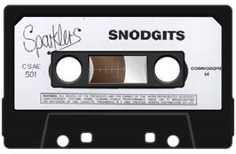 Cartridge artwork for Snodgits / Roger Snodger on the Commodore 64.