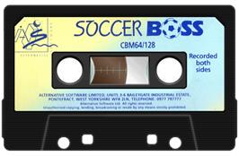 Cartridge artwork for Soccer Boss on the Commodore 64.