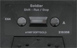 Cartridge artwork for Soldier (Softgold / Rainbow Arts) on the Commodore 64.