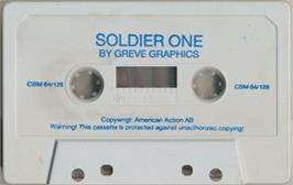 Cartridge artwork for Soldier One on the Commodore 64.