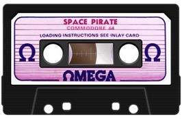 Cartridge artwork for Space Pirate on the Commodore 64.