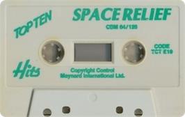 Cartridge artwork for Space Relief on the Commodore 64.