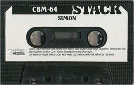 Cartridge artwork for Stack 64 Simon on the Commodore 64.