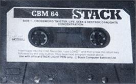 Cartridge artwork for Stack Concentration on the Commodore 64.