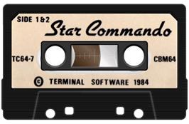 Cartridge artwork for Star Commando on the Commodore 64.