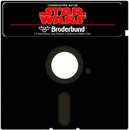 Cartridge artwork for Star Wars: Return of the Jedi on the Commodore 64.