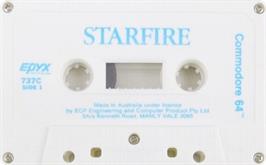 Cartridge artwork for Starfire (Aardvark Action Software) on the Commodore 64.