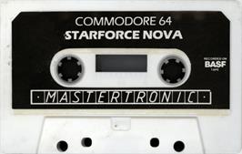 Cartridge artwork for Starforce Fighter on the Commodore 64.