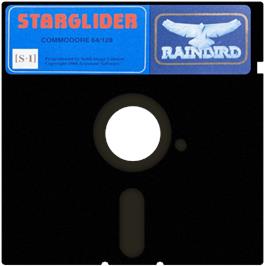 Cartridge artwork for Starglider on the Commodore 64.